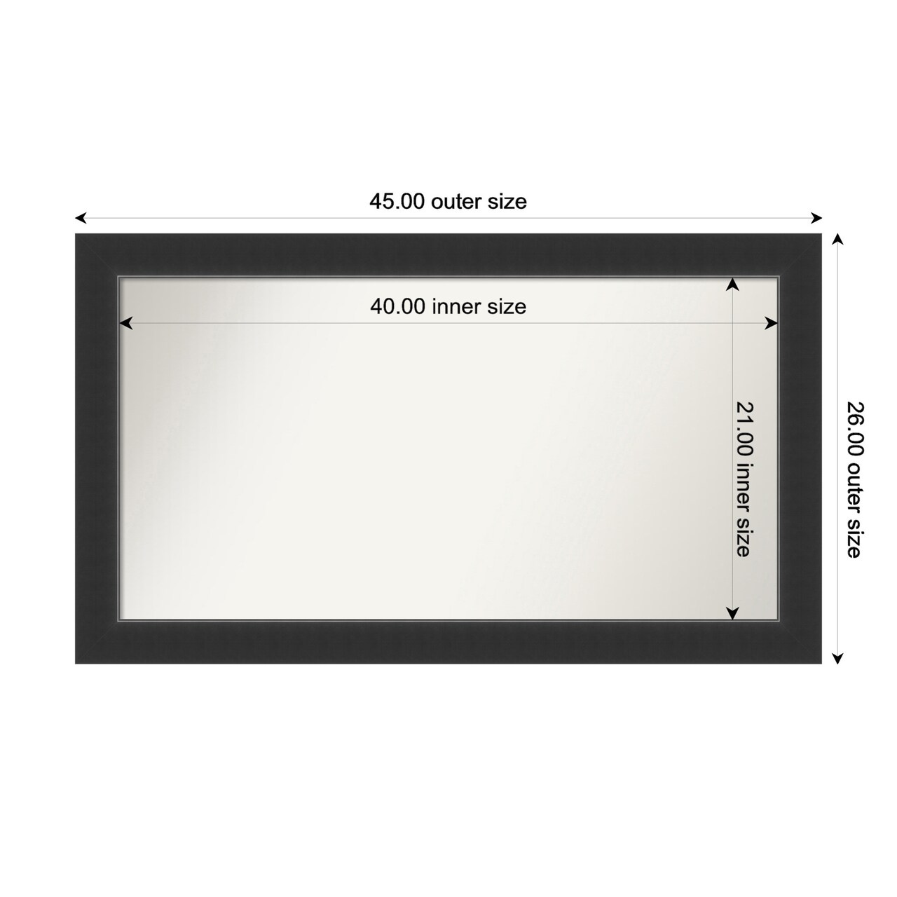 Corvino Black Non-Beveled Custom Framed Bathroom Vanity Wall Mirror